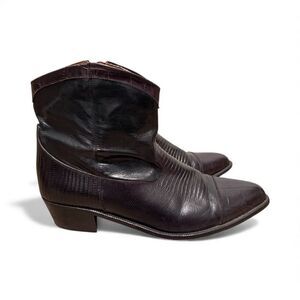 Code West Men's Size 14 Pointed Toe Short Cowboy Boots Brown Leather Pointed Toe